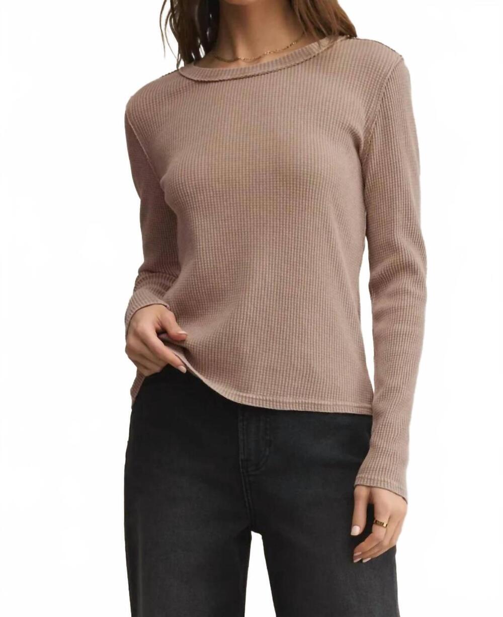 NEW Z SUPPLY arlet thermal long sleeve tee in milkshake